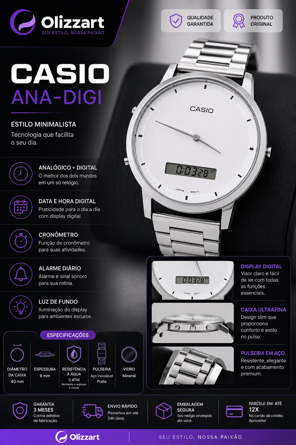 CASIO MINIMALISTA ESTILO ANA-DIGI
