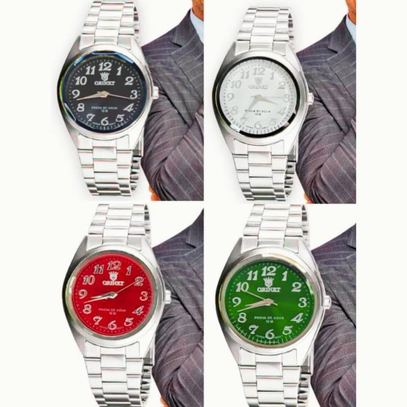 Relógio Social Masculino Prata Orimet Aço Inoxidável À Prova D'água