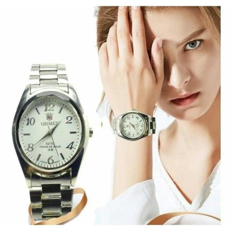 Relógio Social Masculino Prata Orimet Aço Inoxidável À Prova D'água