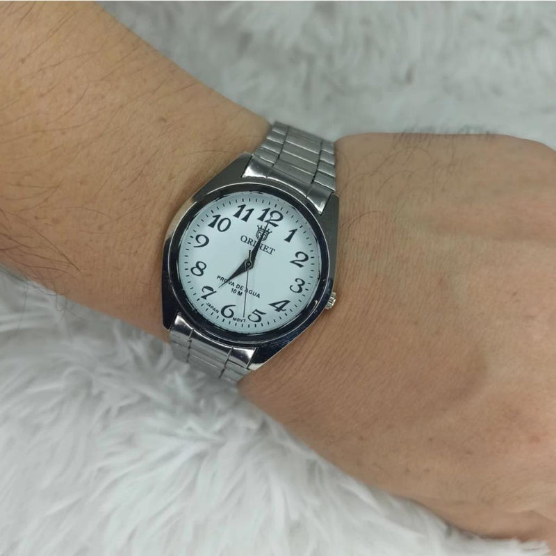 Relógio Social Masculino Prata Orimet Aço Inoxidável À Prova D'água