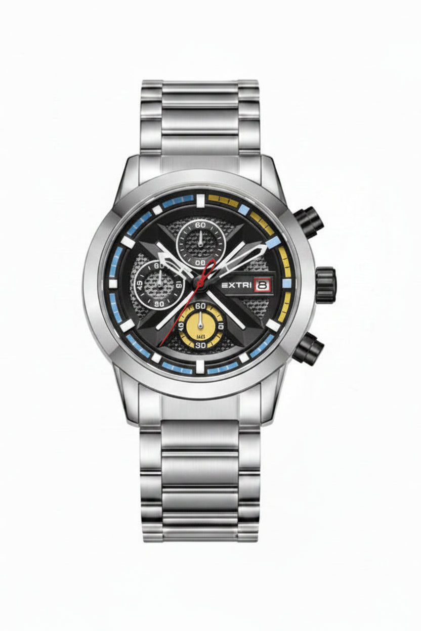 Relógio EXTRI Original X6092 Masculino Esportivo Cronógrafo 42mm em Aço