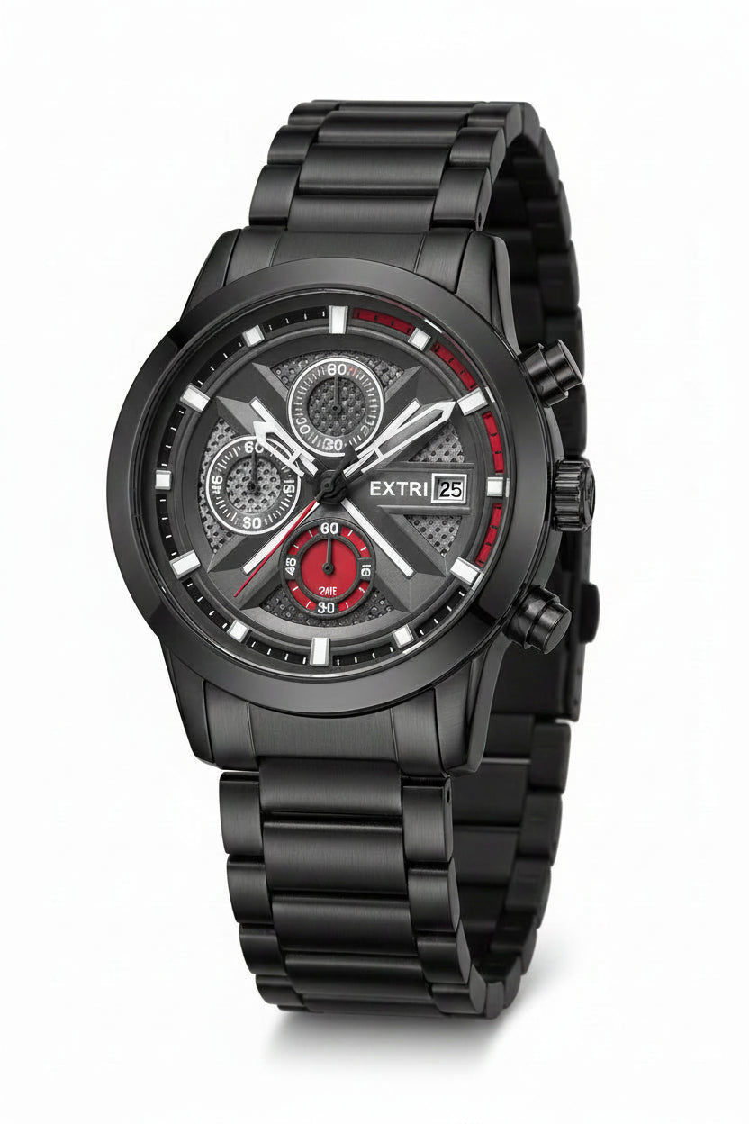 Relógio EXTRI Original X6092 Masculino Esportivo Cronógrafo 42mm em Aço