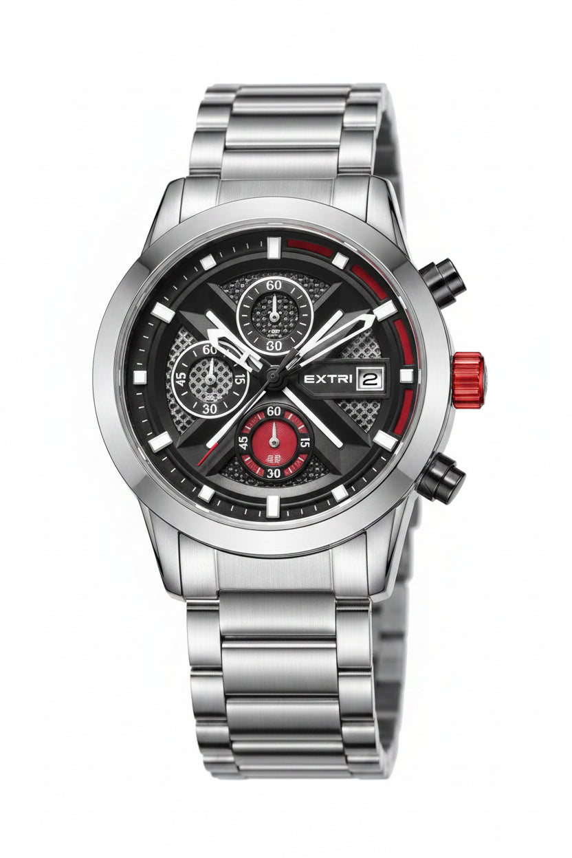 Relógio EXTRI Original X6092 Masculino Esportivo Cronógrafo 42mm em Aço