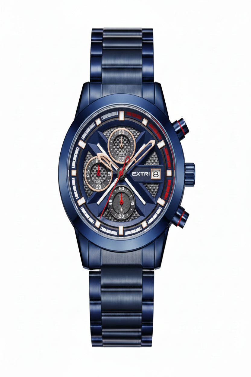 Relógio EXTRI Original X6092 Masculino Esportivo Cronógrafo 42mm em Aço