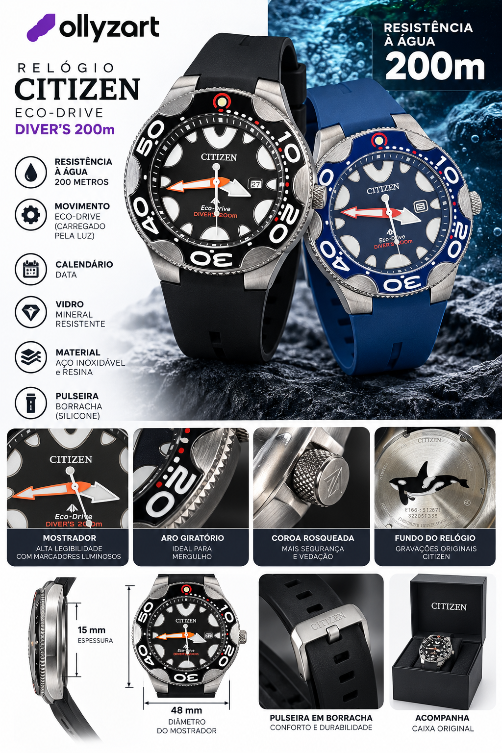 Relógio Citizen Eco-Drive Orca