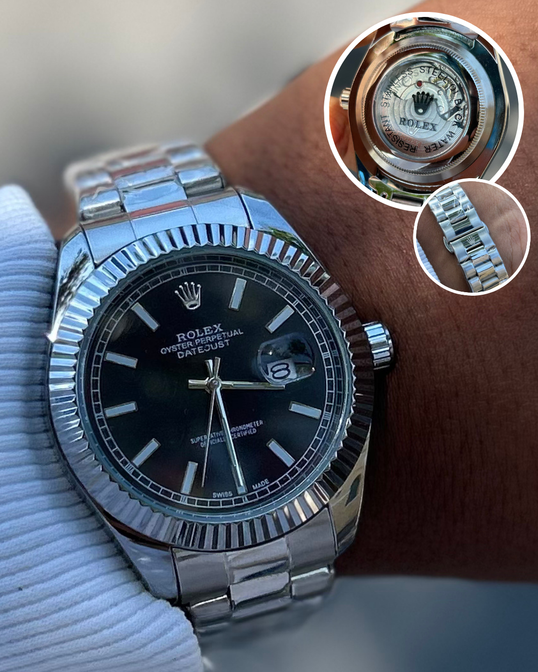Rolex Datejust Super Fundo De Vidro
