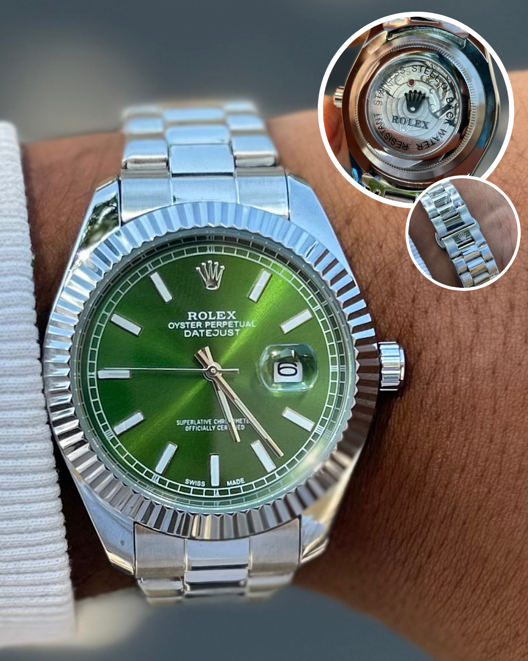 Rolex Datejust Super Fundo De Vidro