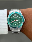 Relógio Masculino Citizen Green Diver – Aço Inoxidável