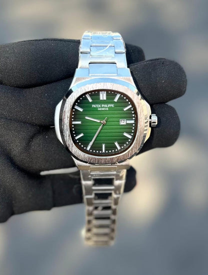 Relógio Masculino Luxo Quartzo Mostrador Preto Azul Pulseira Aço Inoxidável Elegante Casual
