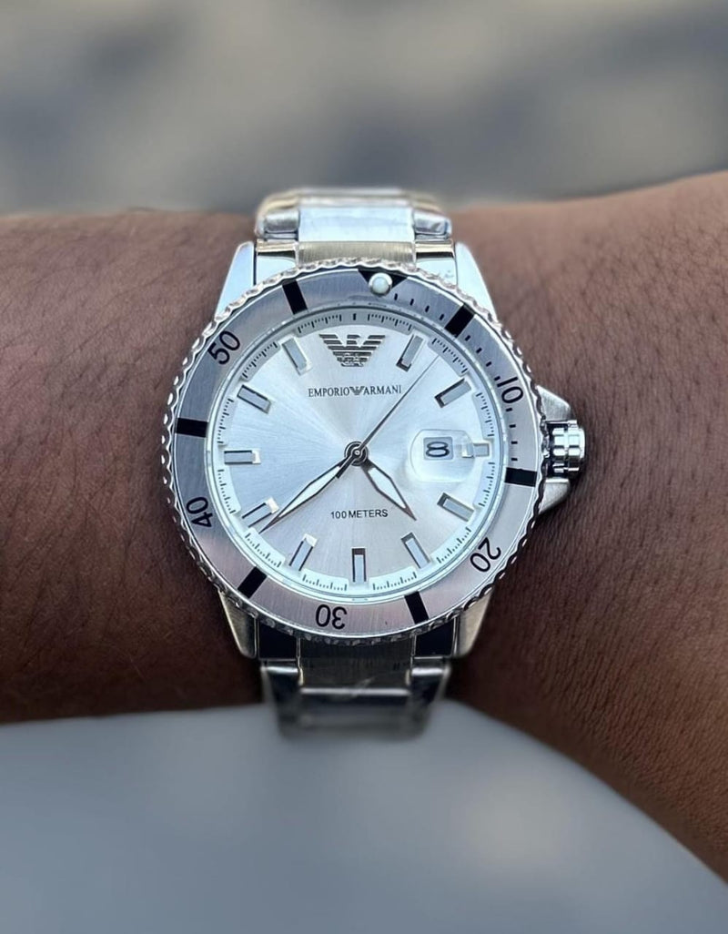 Relógio Emporio Armani Masculino Preto | Aço Inoxidável | 100M Resistência | Luxo & Estilo