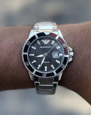 Relógio Emporio Armani Masculino Preto | Aço Inoxidável | 100M Resistência | Luxo & Estilo