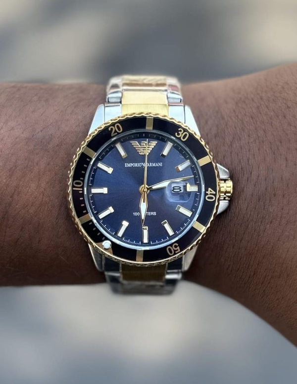 Relógio Emporio Armani Masculino Preto | Aço Inoxidável | 100M Resistência | Luxo & Estilo