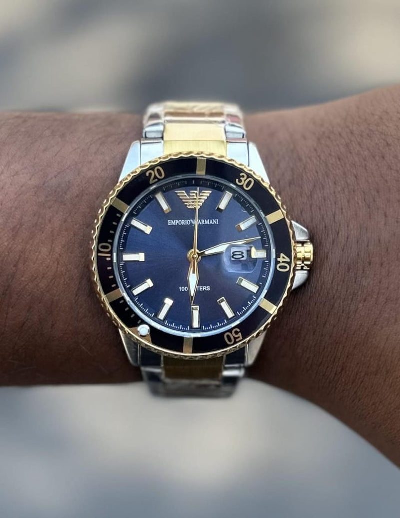 Relógio Emporio Armani Masculino Preto | Aço Inoxidável | 100M Resistência | Luxo & Estilo