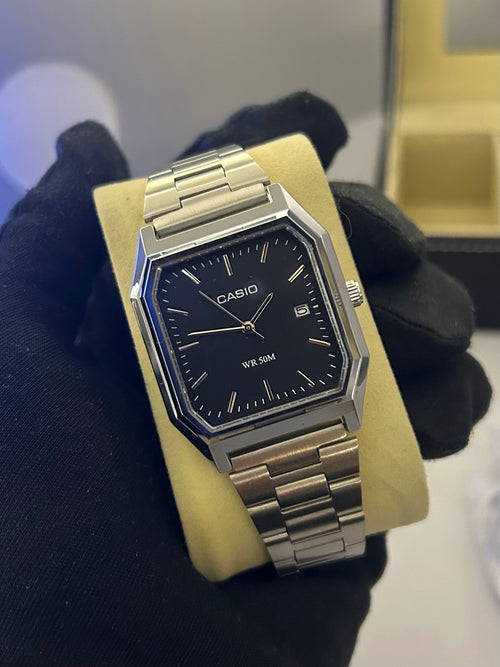 Casio Standard Analógico Octogonal Aço Inoxidável