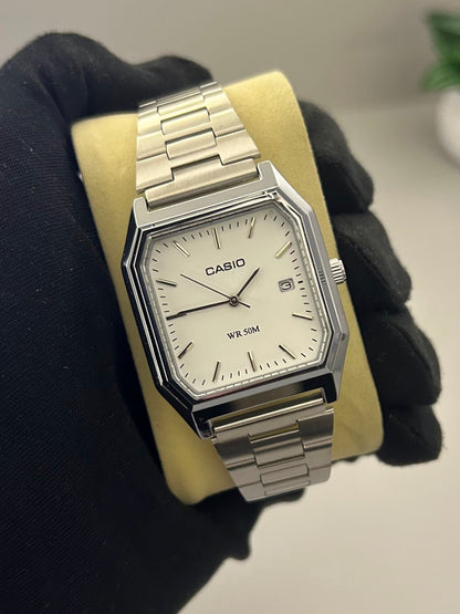 Casio Standard Analógico Octogonal Aço Inoxidável