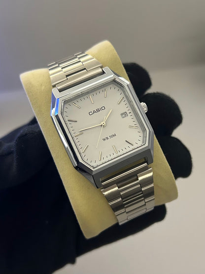 Casio Standard Analógico Octogonal Aço Inoxidável