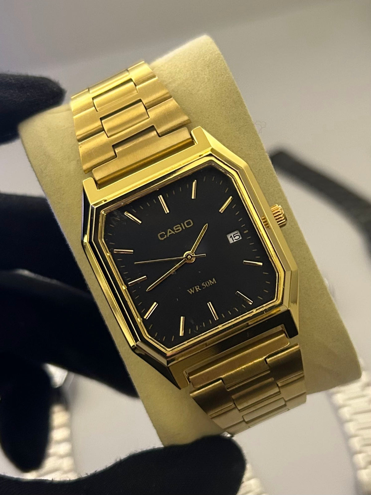 Casio Standard Analógico Octogonal Aço Inoxidável