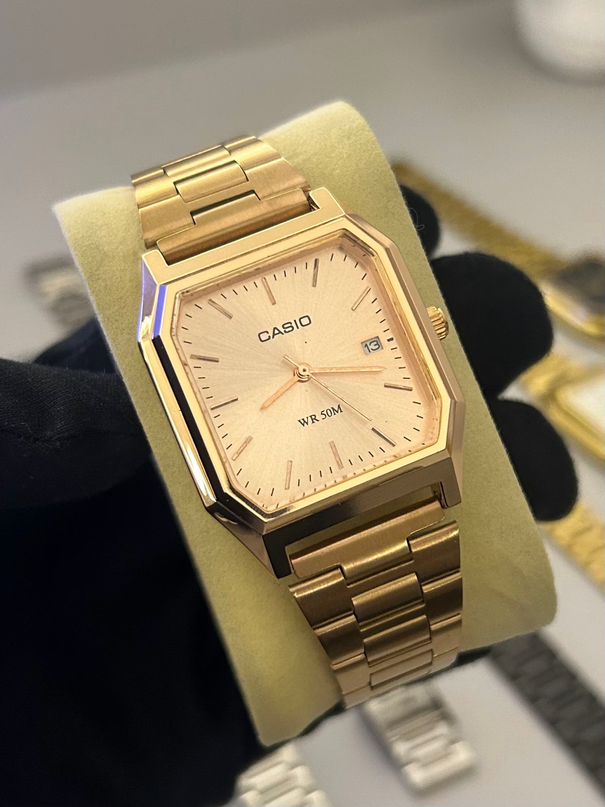 Casio Standard Analógico Octogonal Aço Inoxidável