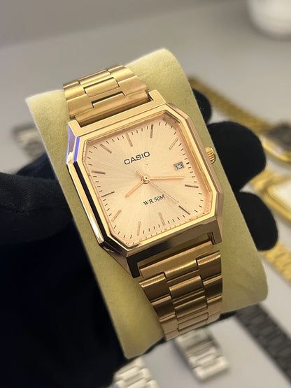 Casio Standard Analógico Octogonal Aço Inoxidável