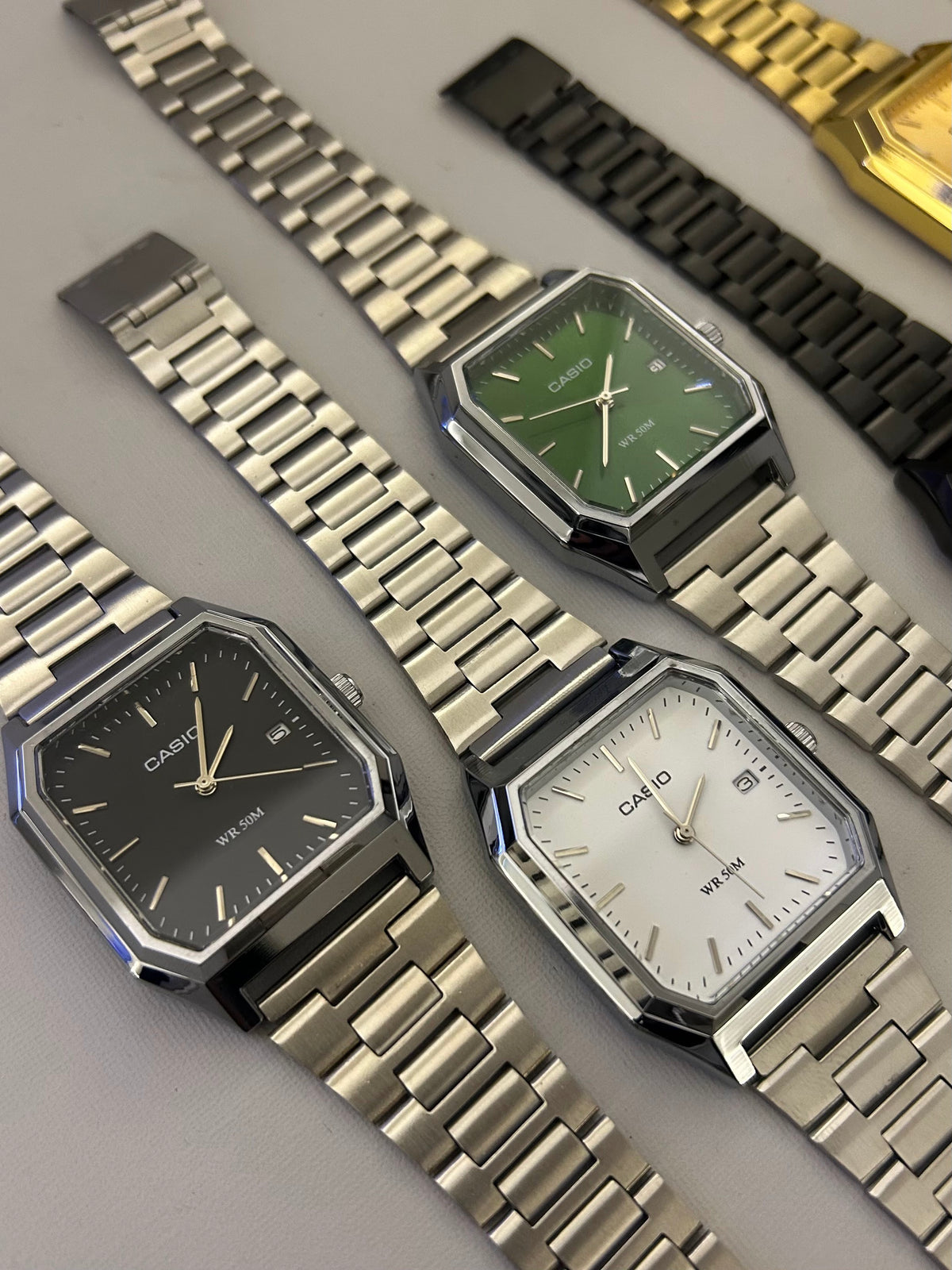 Casio Standard Analógico Octogonal Aço Inoxidável