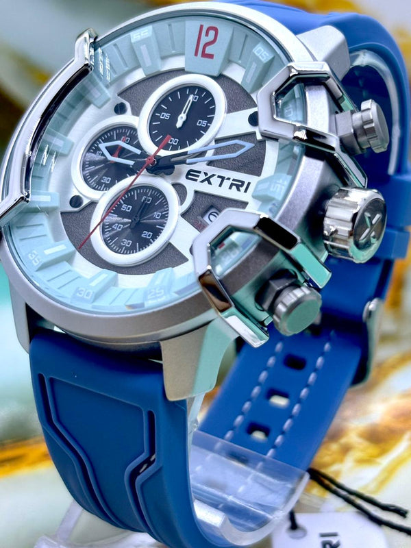 🎁 BLACK FRIDAY Relógio Extri 100% Funcional Pulseira Silicone Azul Bebê (Luxo e Destaque) PROVA D’ÁGUA + FRETE GRÁTIS