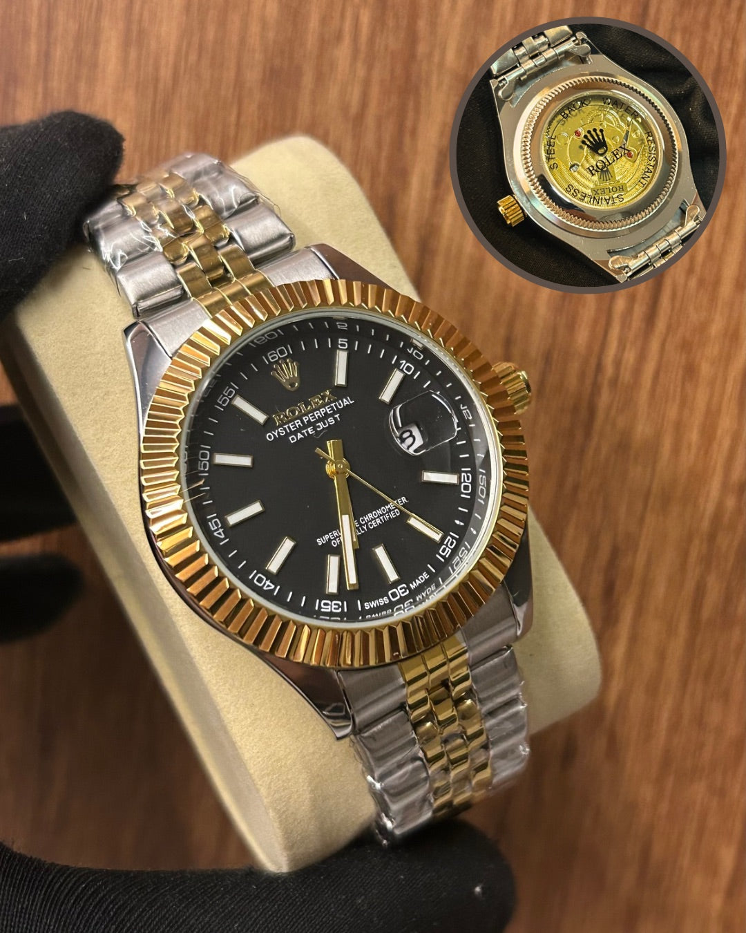 Rolex Datejust Super Fundo De Vidro