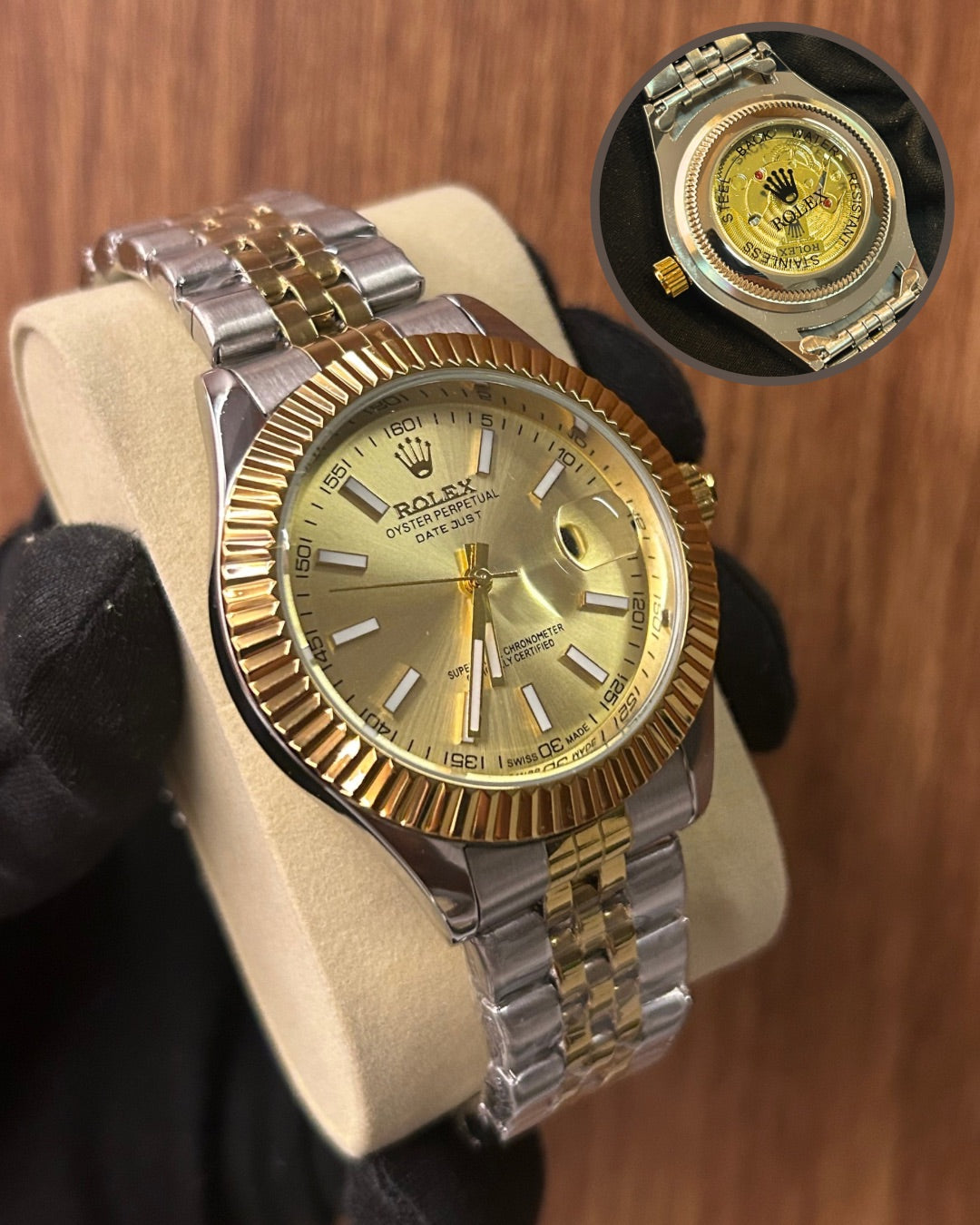 Rolex Datejust Super Fundo De Vidro