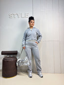 Conjunto Feminino Moletom Flanelado com Zíper e Capuz – Casual Premium