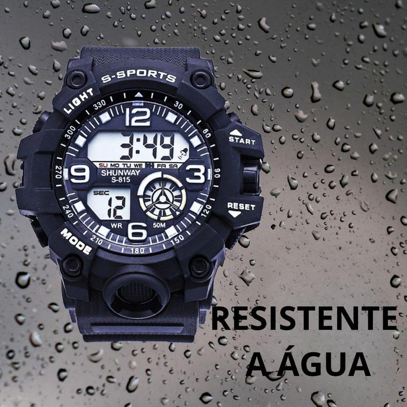 Relógio À Prova D'Água Masculino Esportivo Digital De Pulso Multifuncional