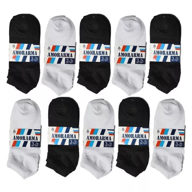 Kit 24 Pares Meias Soquetes - Meia Algodão Unisex