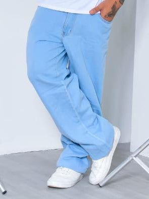 Calça Jeans Balão Boca Larga Estilosa Sk8 Moda Masculina Dazzling 100%  Algodão Estilo Mandrake