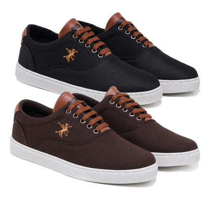Kit 2 Tênis Polo Fran Sapatenis Masculino Casual Cano Baixo Miami