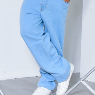 Calça Jeans Balão Boca Larga Estilosa Sk8 Moda Masculina Dazzling 100%  Algodão Estilo Mandrake