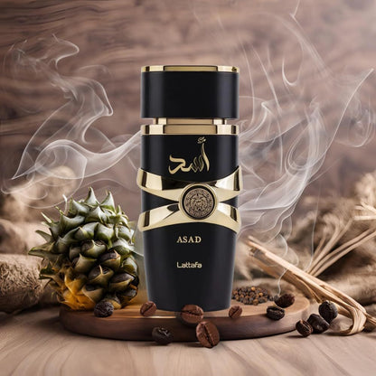 Asad Lattafa Perfume Masculino Importado Power and Elegance Eau de Parfum 100ml de Luxo