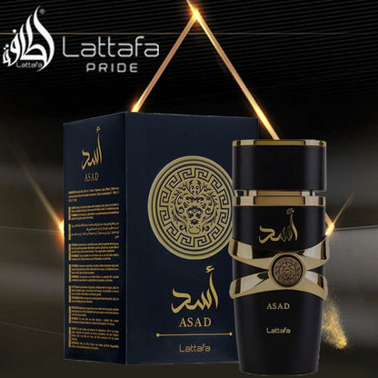 Asad Lattafa Perfume Masculino Importado Power and Elegance Eau de Parfum 100ml de Luxo