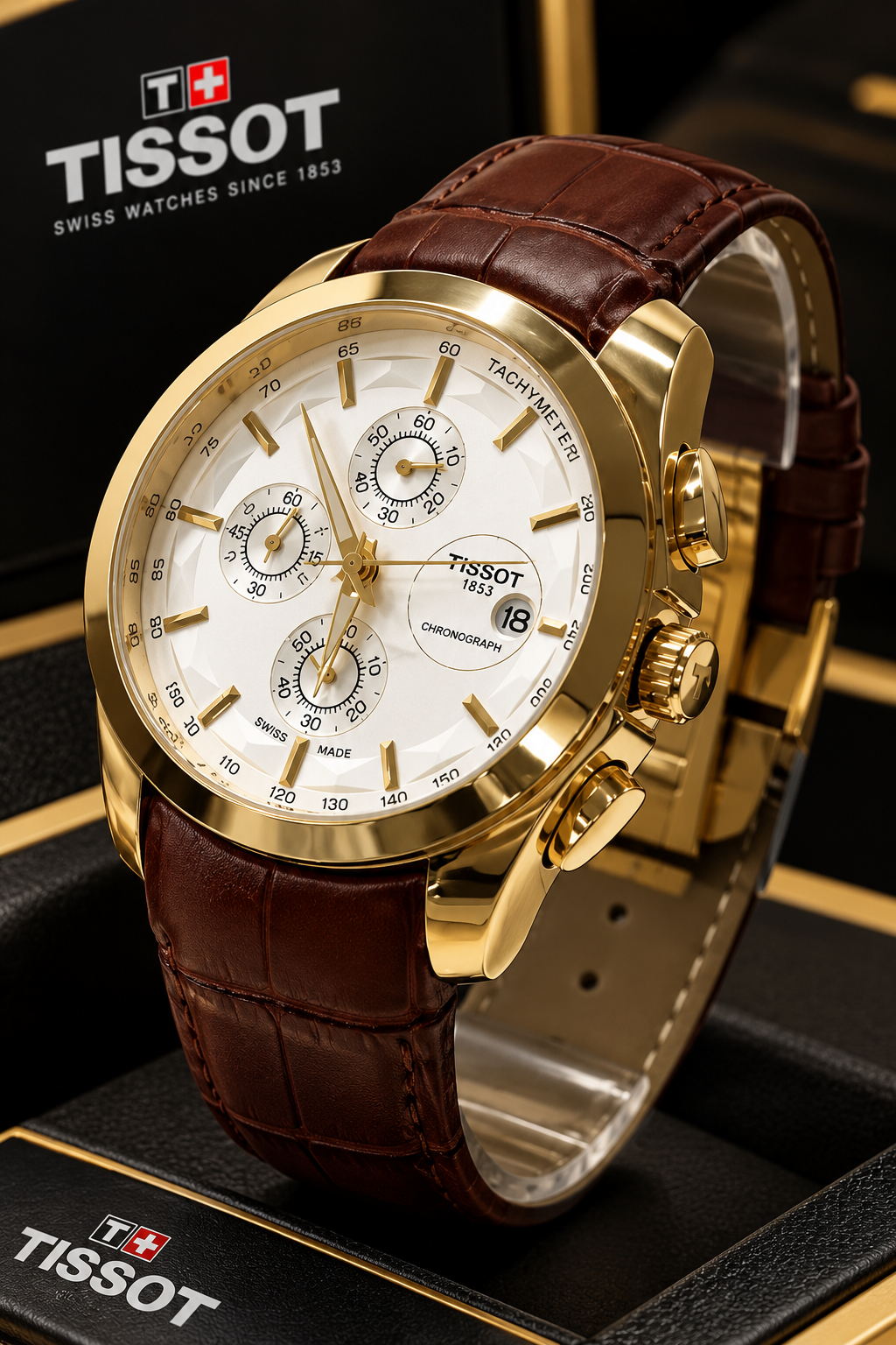 Tissot 1853 Pulseira De Couro Funcional 41-43mm