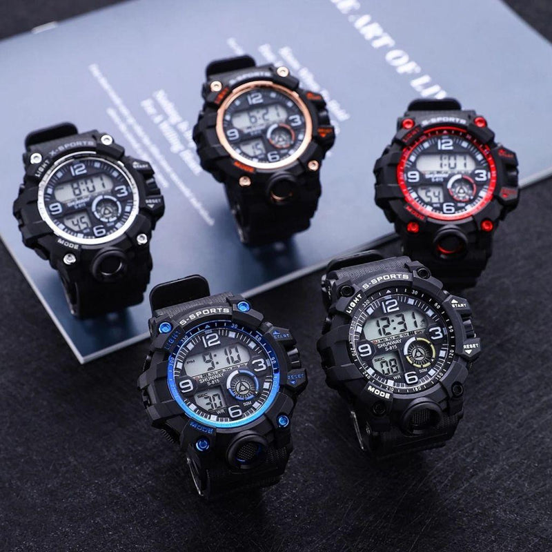 Relógio À Prova D'Água Masculino Esportivo Digital De Pulso Multifuncional