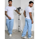 Calça Jeans Balão Boca Larga Estilosa Sk8 Moda Masculina Dazzling 100%  Algodão Estilo Mandrake