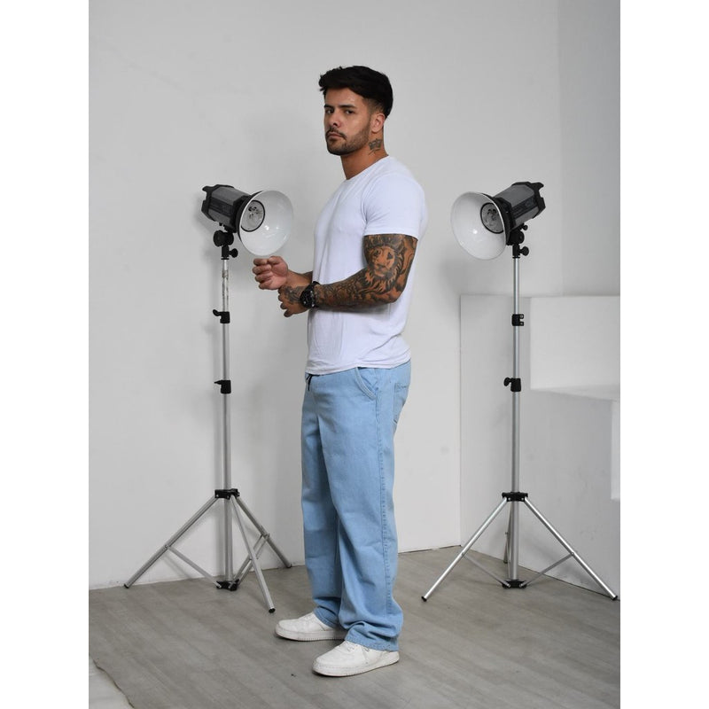 Calça Jeans Balão Boca Larga Estilosa Sk8 Moda Masculina Dazzling 100%  Algodão Estilo Mandrake