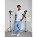 Calça Jeans Balão Boca Larga Estilosa Sk8 Moda Masculina Dazzling 100%  Algodão Estilo Mandrake