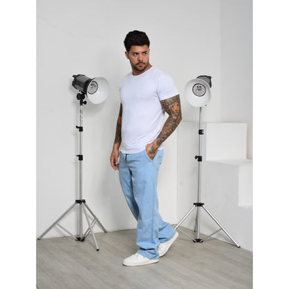 Calça Jeans Balão Boca Larga Estilosa Sk8 Moda Masculina Dazzling 100%  Algodão Estilo Mandrake